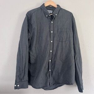 Express Soft Wash Men's Charcoal Casual Button-Down Shirt Neutral XL